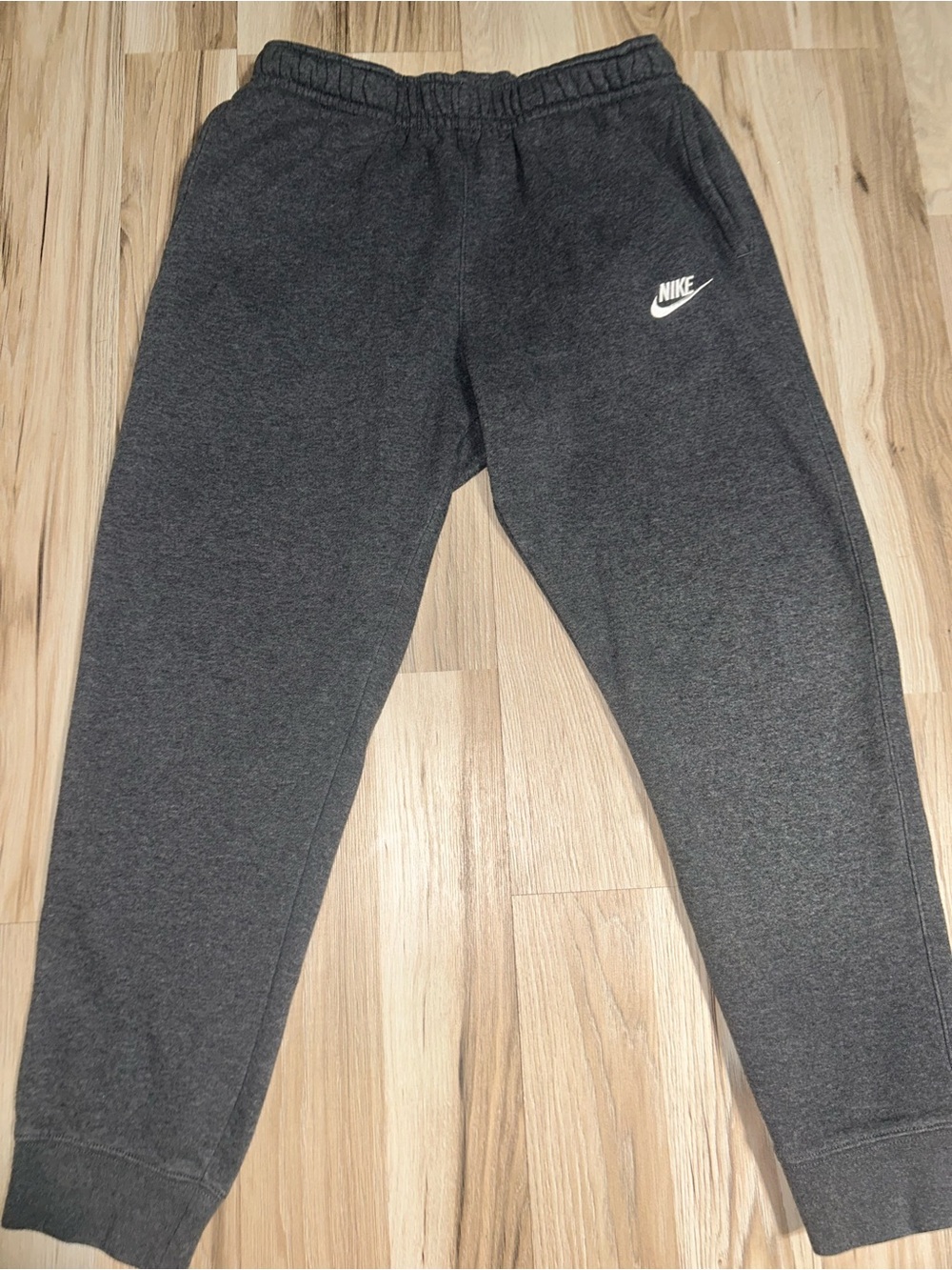 Nike Dark Gray Men's Jogger Sweatpants with White Swoosh